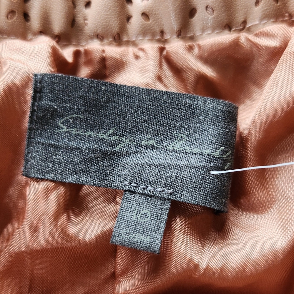 NWT Anthropologie "Astral Swing Skirt" Faux Leather Perforated | Women's Size 10 - Picture 9 of 12